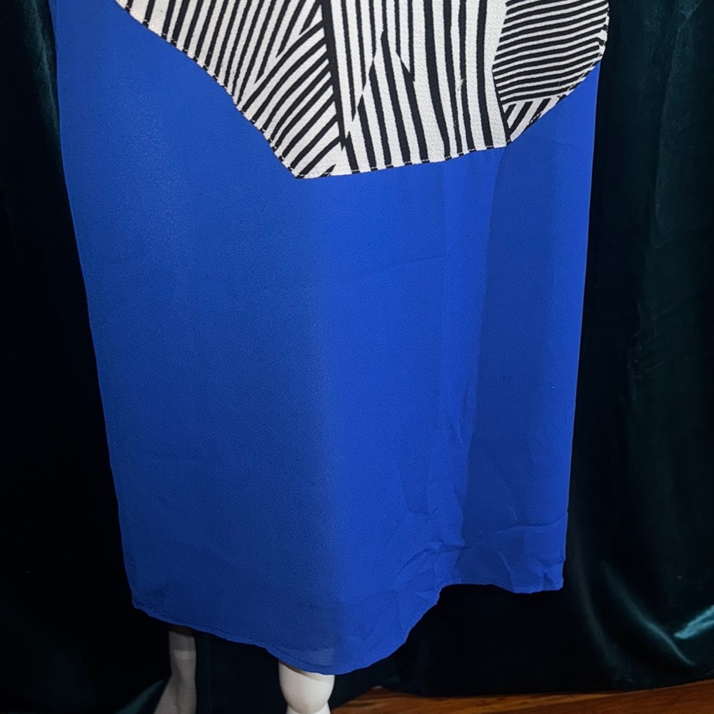 Black and White Striped Dress with Blue Bottom by THML Size Small - Picture 3 of 10
